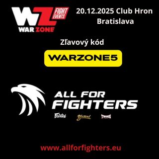 🔥 WARZONE – 20.12. Club Hron Bratislava🔥 Na galavečeri WARZONE nás nájdeš s vlastným All for Fighters stánkom 🥊 Ak ešte...